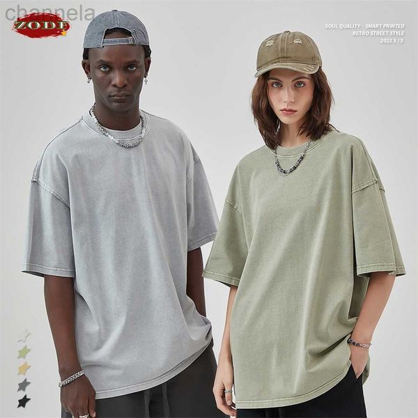 men's t-shirts zodf 2023 spring summer washed cotton solid t shirts for men high street loose edge oversized noshrink t-shirt tee hy046, White;black
men's t-shirts zodf 2023 spring summer washed cotton solid t shirts for men high street loose edge oversized noshrink t-shirt tee hy046, White;black