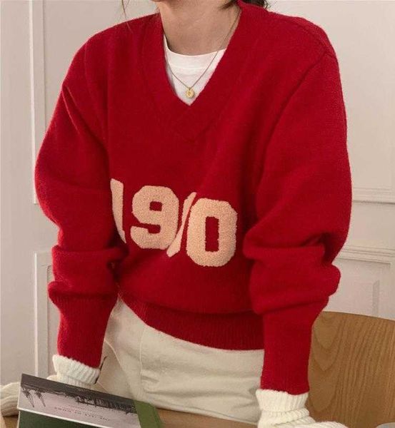 korean style autumn and winter sweater american preppy digital v neck soft, White;black
korean style autumn and winter sweater american preppy digital v neck soft, White;black