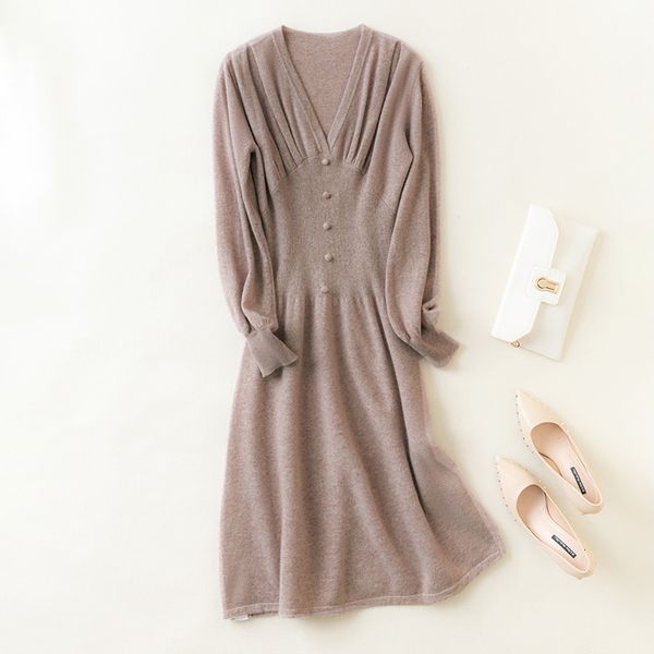 casual dresses autumn and winter wool dress cold wind women's small fragrance knitted v-neck long-sleeved dress230413, Black;gray
casual dresses autumn and winter wool dress cold wind women's small fragrance knitted v-neck long-sleeved dress230413, Black;gray