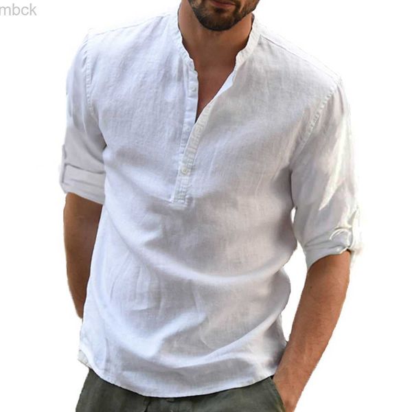 men's polos kb new men's casual blouse cotton linen shirt loose long sleeve tee shirt spring autumn casual handsome men shirts, White;black
men's polos kb new men's casual blouse cotton linen shirt loose long sleeve tee shirt spring autumn casual handsome men shirts, White;black