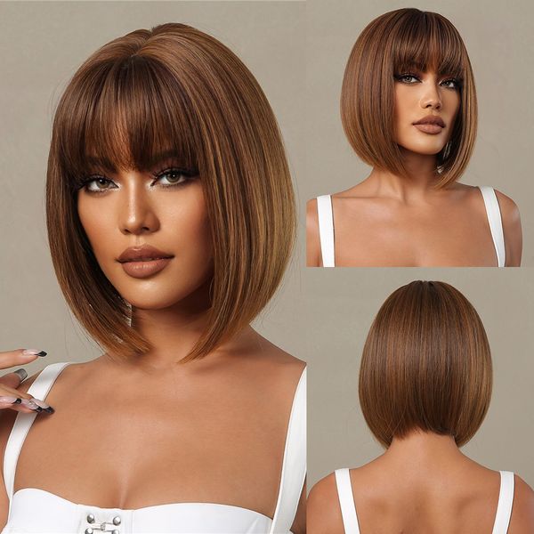 cosplay wigs short straight synthetic wigs mixed golden brown bob wigs with bangs for women cosplay daily natural hair wig heat resistant 23, Black
cosplay wigs short straight synthetic wigs mixed golden brown bob wigs with bangs for women cosplay daily natural hair wig heat resistant 23, Black