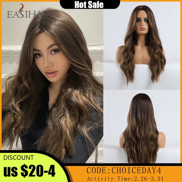 cosplay wigs easihair long brown ombre synthetic wigs for women natural hair wavy wigs middle part female wig cosplay heat resistant wigs 23, Black
cosplay wigs easihair long brown ombre synthetic wigs for women natural hair wavy wigs middle part female wig cosplay heat resistant wigs 23, Black
