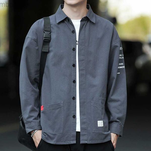 men's polos 2022 spring cargo shirt men long sleeve cotton black men's fashionable shirt vintage clothing male streetwear 2022, White;black
men's polos 2022 spring cargo shirt men long sleeve cotton black men's fashionable shirt vintage clothing male streetwear 2022, White;black