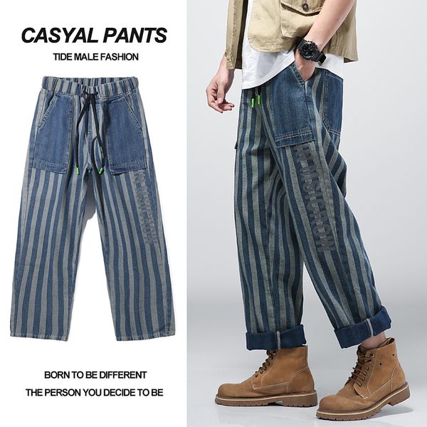 mens pants summer brand mens loose casual allmatch jeans fashion trend straight high street striped wideleg pants 230413, Black
mens pants summer brand mens loose casual allmatch jeans fashion trend straight high street striped wideleg pants 230413, Black