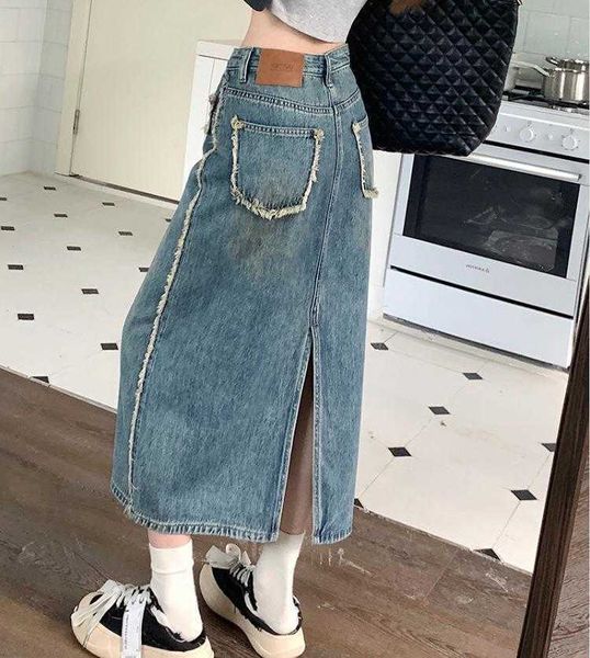 retro raw edges design split denim skirt womens spring washed blue high waist, Black
retro raw edges design split denim skirt womens spring washed blue high waist, Black