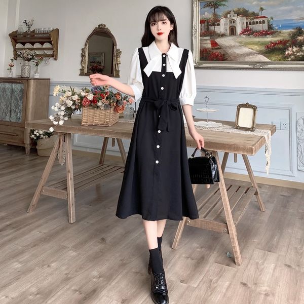 lovely party dresses vintage women's vestido half sleeve banquet gown european style clothing slim prom loose long dress, White;black
lovely party dresses vintage women's vestido half sleeve banquet gown european style clothing slim prom loose long dress, White;black