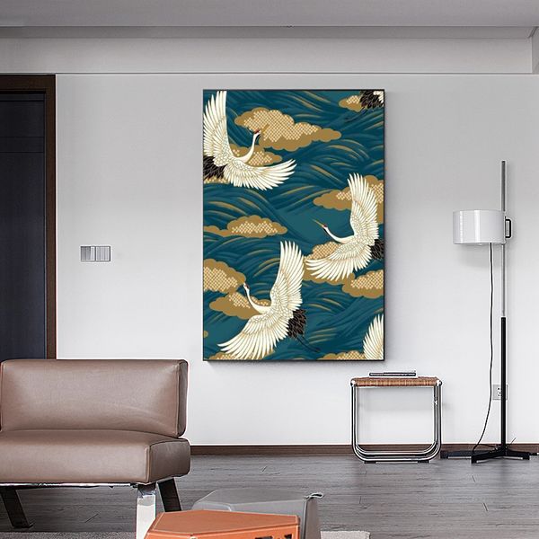 chinese style crane and clouds art canvas painting abstract bird posters and prints wall art picture for living room decoration
chinese style crane and clouds art canvas painting abstract bird posters and prints wall art picture for living room decoration