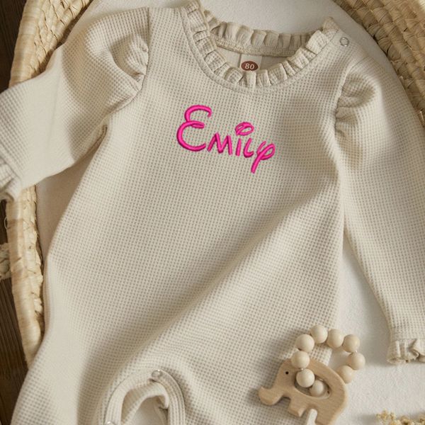 family matching outfits personalized embroidered toddler born infant baby girl romper custom soft clothing ruffle jumpsuit fall spring plays, Blue
family matching outfits personalized embroidered toddler born infant baby girl romper custom soft clothing ruffle jumpsuit fall spring plays, Blue