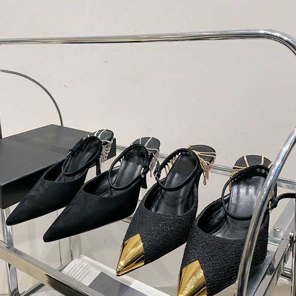 high heels black 2023 summer new pointed metal chain sandals women's flat button strap slim casual single shoes
high heels black 2023 summer new pointed metal chain sandals women's flat button strap slim casual single shoes