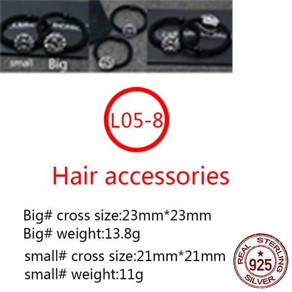 l05-8 s925 sterling silver hair band black rope personalized fashion punk hip hop style hair ornament round cross flower letter shape lover
l05-8 s925 sterling silver hair band black rope personalized fashion punk hip hop style hair ornament round cross flower letter shape lover