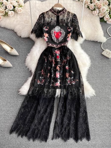 casual dresses women summer dress runway design vintage printed lace stitching long dress fashion fake two elegant dress vestidos230413, Black;gray
casual dresses women summer dress runway design vintage printed lace stitching long dress fashion fake two elegant dress vestidos230413, Black;gray