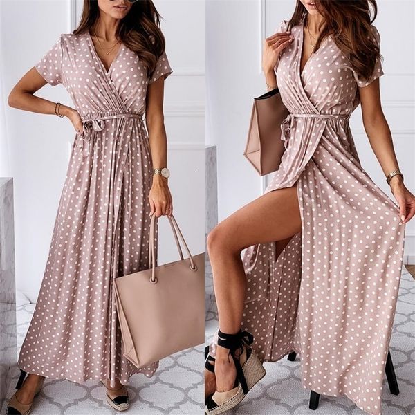 casual dresses women's dress v-neck summer wrap dresses women fashion v neck short sleeve belt dots print front slitting hem long dress, Black;gray
casual dresses women's dress v-neck summer wrap dresses women fashion v neck short sleeve belt dots print front slitting hem long dress, Black;gray