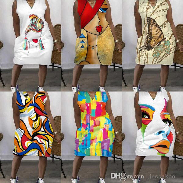 plus size women clothing 4xl 5xl casual dresses sleeveless v-neck dress designer fashion loose 3d printing outdoor skirt, Black;gray
plus size women clothing 4xl 5xl casual dresses sleeveless v-neck dress designer fashion loose 3d printing outdoor skirt, Black;gray