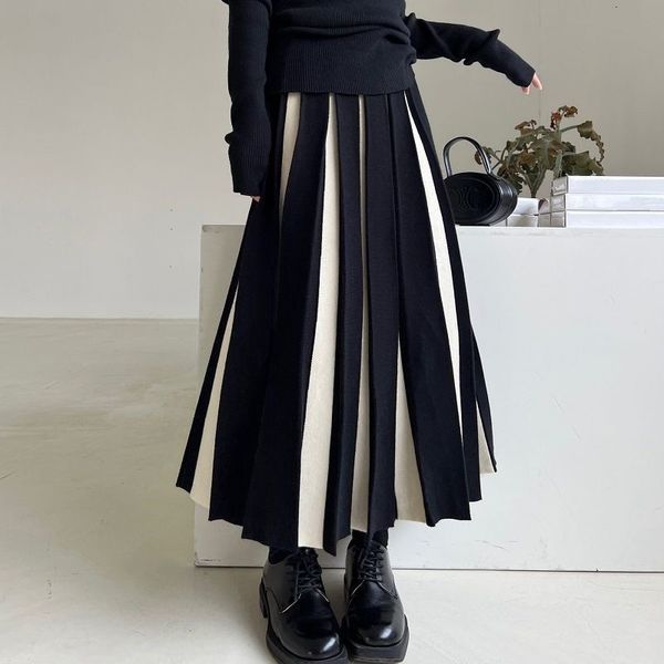 skirts rimocy fashion striped mixed color long skirt women high waist elegant woman pleated skirt spring knitted faldas largas mujer 230413, Black
skirts rimocy fashion striped mixed color long skirt women high waist elegant woman pleated skirt spring knitted faldas largas mujer 230413, Black