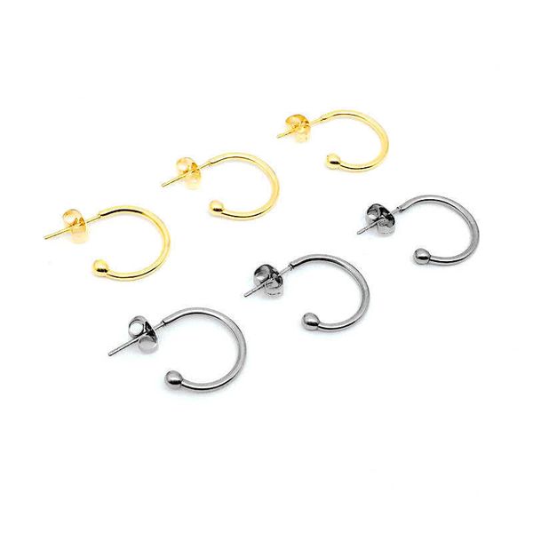 stud 10pcs/lot stainless steel hypoallergenic c shape geomatric earrings stud for diy handmade ear jewelry making findings supplier p230411, Golden;silver
stud 10pcs/lot stainless steel hypoallergenic c shape geomatric earrings stud for diy handmade ear jewelry making findings supplier p230411, Golden;silver