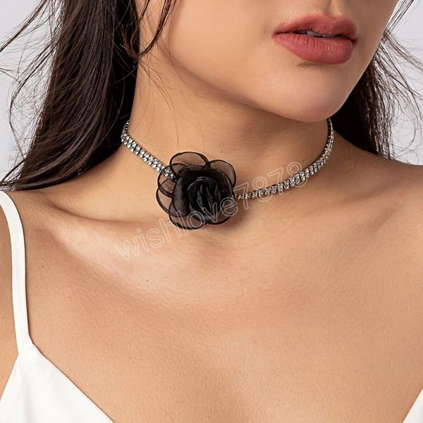rose flower rhinestone clavicle chain necklace for women elegant short choker jewelry y2k wed accessories, Golden;silver
rose flower rhinestone clavicle chain necklace for women elegant short choker jewelry y2k wed accessories, Golden;silver