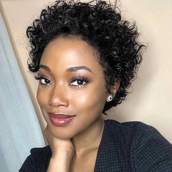 hair wigs pixie cut pruik menselijk haar preplucked kort krullend bob voor vrouwen bouncy water wave 250% dichtheid pruik bling 230413, Black
hair wigs pixie cut pruik menselijk haar preplucked kort krullend bob voor vrouwen bouncy water wave 250% dichtheid pruik bling 230413, Black