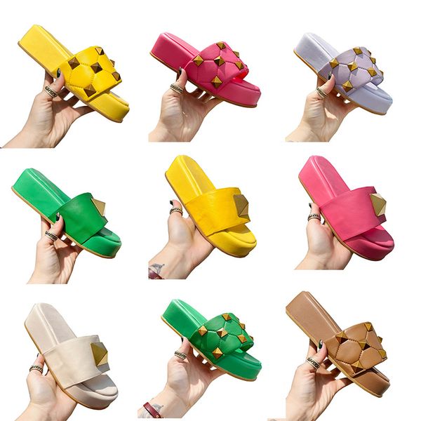 designer women slipper platinum-finish studs sandals leather platform slides pink greem yellow high heel pantoufle flip flops sliders womens, Black
designer women slipper platinum-finish studs sandals leather platform slides pink greem yellow high heel pantoufle flip flops sliders womens, Black