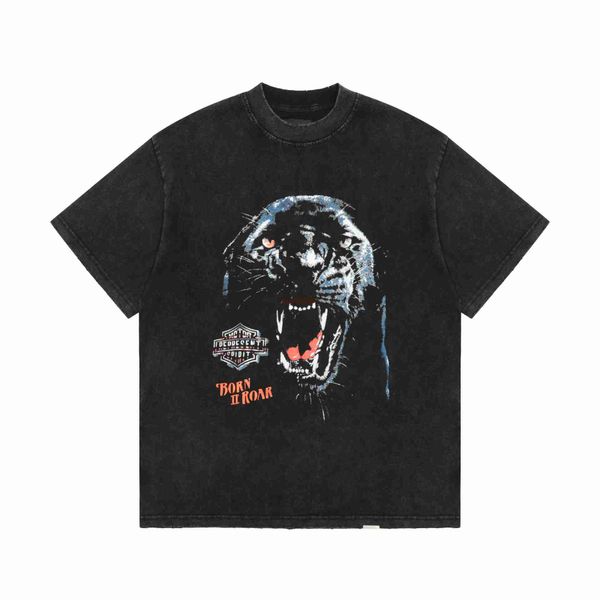 men's and women's summer fashion t shirt high street brand rep representative american life panther wash used loose short sleeve, White;black
men's and women's summer fashion t shirt high street brand rep representative american life panther wash used loose short sleeve, White;black