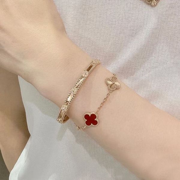 van clover bracelet natural shell gemstone gold plated 18k designer four leaf clover necklace fashion crystal high end gift, Golden;silver
van clover bracelet natural shell gemstone gold plated 18k designer four leaf clover necklace fashion crystal high end gift, Golden;silver