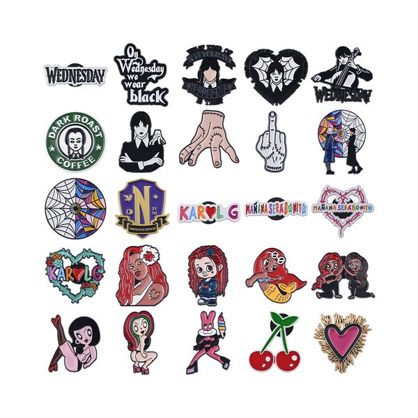 wholesale no minimum wensday metal pins supplier glitter karol g brooch anime hard enamel pin soft lapel badge manufacturer custom enamel pi, White;pink
wholesale no minimum wensday metal pins supplier glitter karol g brooch anime hard enamel pin soft lapel badge manufacturer custom enamel pi, White;pink