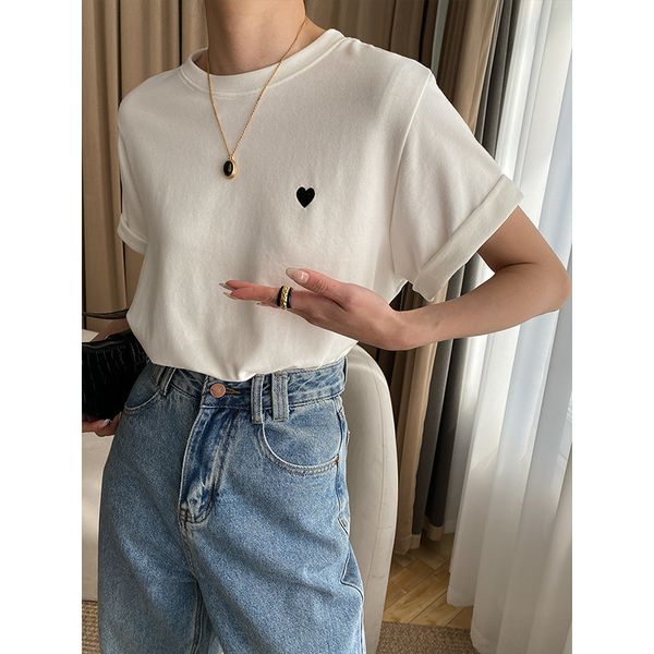 women's t-shirt spring and summer women's t-shirt contrast color love embroidery comfortable cotton casual short-sleeved t-shirt l, White
women's t-shirt spring and summer women's t-shirt contrast color love embroidery comfortable cotton casual short-sleeved t-shirt l, White