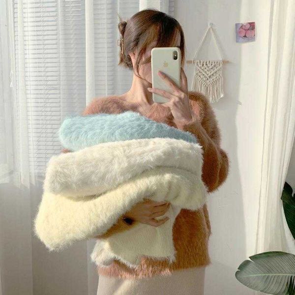 artificial mink fur sweater female autumn and winter thickening idle style, White;black
artificial mink fur sweater female autumn and winter thickening idle style, White;black