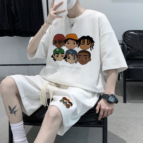 men's tracksuits korean fashion street clothing hip hop casual short men's anime rap t-shirt set of 2 summer men's wear, Gray
men's tracksuits korean fashion street clothing hip hop casual short men's anime rap t-shirt set of 2 summer men's wear, Gray