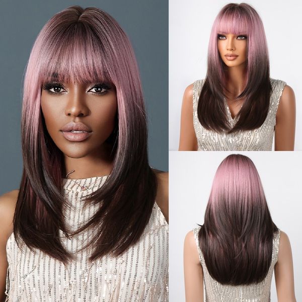 cosplay wigs pink purple to black ombre straight medium length synthetic wigs for women with bang daily cosplay party heat resistant hair wi
cosplay wigs pink purple to black ombre straight medium length synthetic wigs for women with bang daily cosplay party heat resistant hair wi