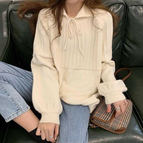 chic autumn and womens sweaters winter sweet all matching loose lazy style polo, White;black
chic autumn and womens sweaters winter sweet all matching loose lazy style polo, White;black