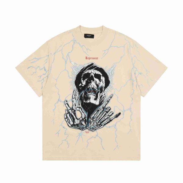 men's and women's summer fashion t shirt high street brand rep representative thunderbolt hooded skull letter print dark casual sh, White;black
men's and women's summer fashion t shirt high street brand rep representative thunderbolt hooded skull letter print dark casual sh, White;black