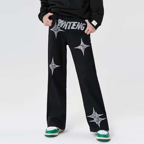 mens pants fashion star letter embroidery black baggy jeans pants for men clothing straight hip hop wide women long trousers ropa 230413
mens pants fashion star letter embroidery black baggy jeans pants for men clothing straight hip hop wide women long trousers ropa 230413
