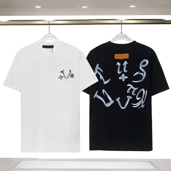 

designer 2023 spring and summer new gradual three-dimensional printing personality style round neck short sleeve t-shirt men's and wome, White;black