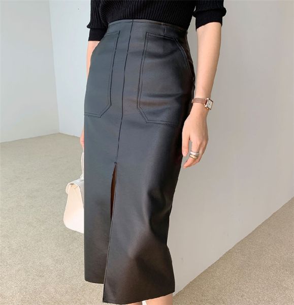 skirts 2023 spring autumn women pu leather high waist pockets package hip female front split zipper midi pencil skirt 230413, Black
skirts 2023 spring autumn women pu leather high waist pockets package hip female front split zipper midi pencil skirt 230413, Black
