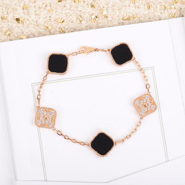 woman luxury chain bracelets four leaf clover designer 18k gold plating van fashion classics jewelry women brand trend charm bracelet er2we, Black
woman luxury chain bracelets four leaf clover designer 18k gold plating van fashion classics jewelry women brand trend charm bracelet er2we, Black