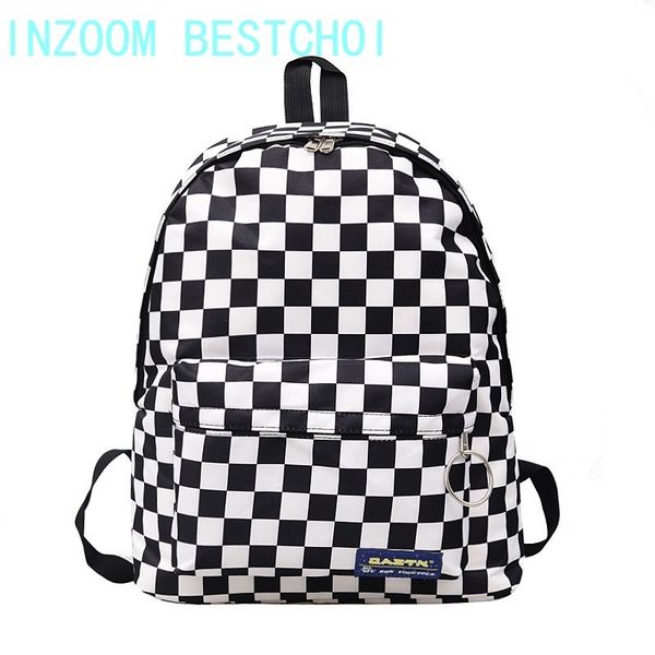school bags black and white plaid backpack casual nylon outdoor travel backpack college style student school bag 230413
school bags black and white plaid backpack casual nylon outdoor travel backpack college style student school bag 230413
