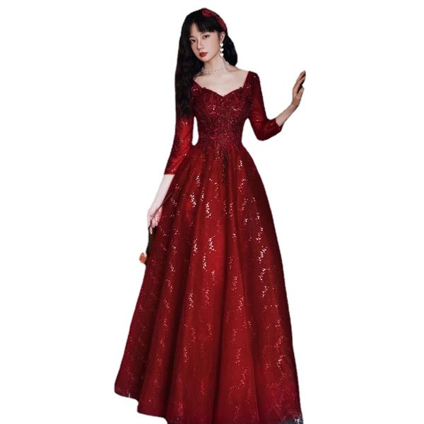 burgundy appliqued crystal evening gowns for women plus size elegant a-line floor-length sequin 3/4 sleeve prom dresses, Black;red
burgundy appliqued crystal evening gowns for women plus size elegant a-line floor-length sequin 3/4 sleeve prom dresses, Black;red