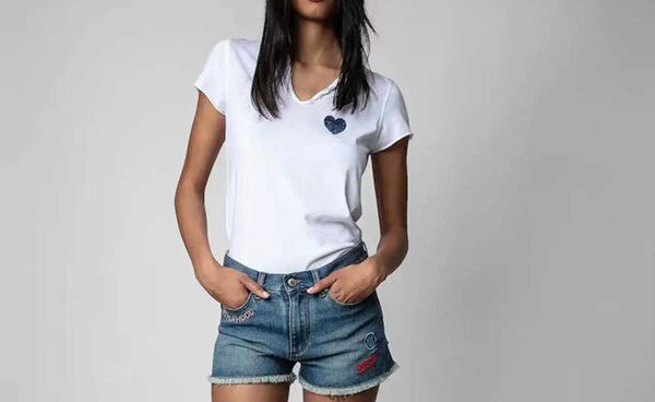 23ss zv women designer tshirt little love graffiti lettering print zadig tees drilling u-neck short sleeved t-shirt, White
23ss zv women designer tshirt little love graffiti lettering print zadig tees drilling u-neck short sleeved t-shirt, White