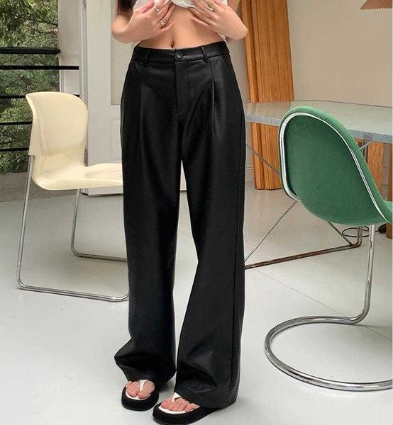 black fashion and handsome pu leather casual pants women spring low waist loose, Black;white
black fashion and handsome pu leather casual pants women spring low waist loose, Black;white