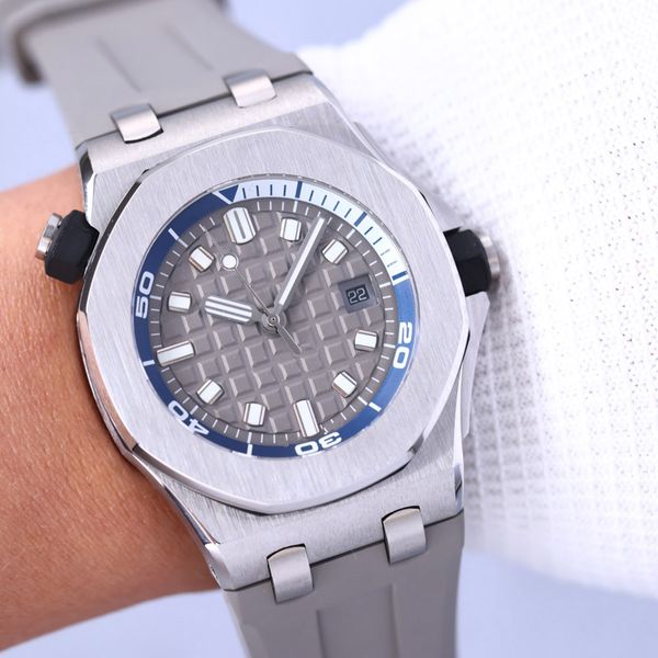 mens watch automatic mechanical watches 42mm business wristwatch sapphire waterproof rubber strap design montre de luxe, Slivery;brown
mens watch automatic mechanical watches 42mm business wristwatch sapphire waterproof rubber strap design montre de luxe, Slivery;brown