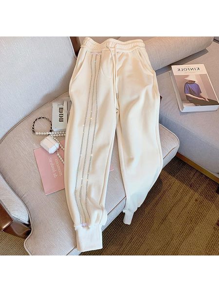women's pants capris autumn winter women casual elastic waist drawstring jogging trousers soft warm sport harem pants fashion sweatpant, Black;white
women's pants capris autumn winter women casual elastic waist drawstring jogging trousers soft warm sport harem pants fashion sweatpant, Black;white