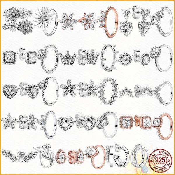 925 sterling silver pandora ring earrings shiny plant specimen clustering threading earrings diy combination female gifts for women's g
925 sterling silver pandora ring earrings shiny plant specimen clustering threading earrings diy combination female gifts for women's g