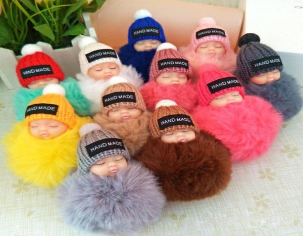 sleep baby doll keychain pompom rabbit fur ball carabiner key chain holders key rings mini figures bag hangs will and sandy new4521138, Silver 
sleep baby doll keychain pompom rabbit fur ball carabiner key chain holders key rings mini figures bag hangs will and sandy new4521138, Silver