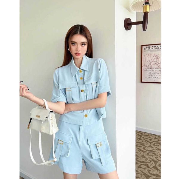 23ss women sets designer blouse womens shorts sets pair a lapel with high-waisted shorts of the same color set women clothes a1, White
23ss women sets designer blouse womens shorts sets pair a lapel with high-waisted shorts of the same color set women clothes a1, White