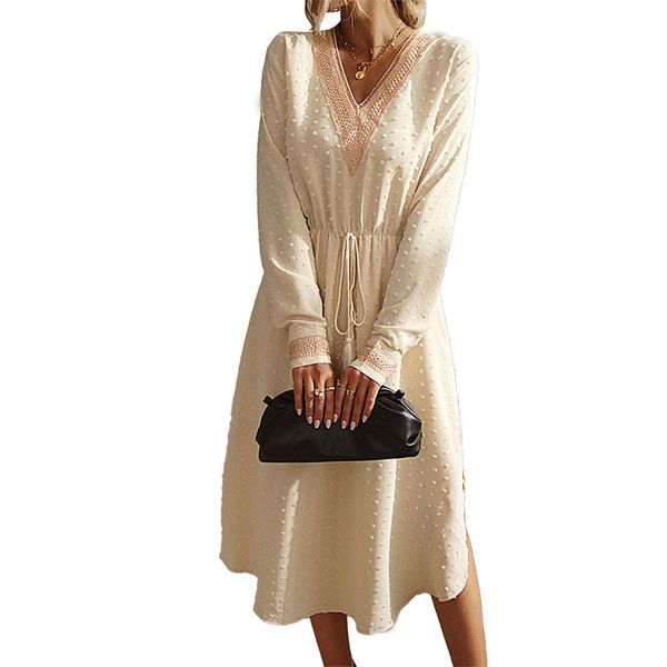 lace v-neck a-line midi casual dress elegant with empire drawstring sashes waist long sleeves side splits asymmetrical sweep hairball jacqua, Black;gray
lace v-neck a-line midi casual dress elegant with empire drawstring sashes waist long sleeves side splits asymmetrical sweep hairball jacqua, Black;gray