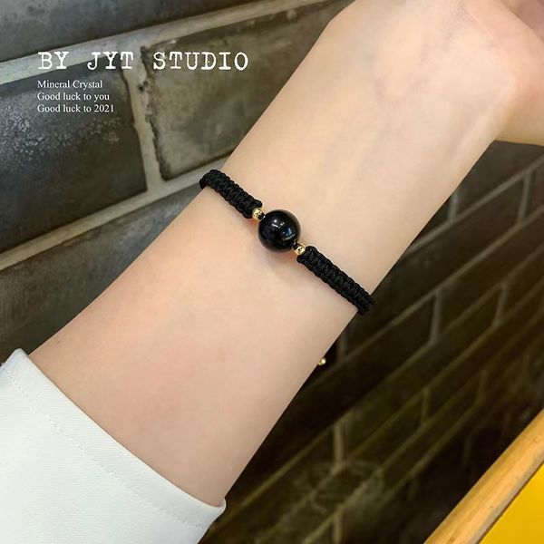 obsidian lucky beads male red strawberry crystal bracelet female braided couple hand rope, White
obsidian lucky beads male red strawberry crystal bracelet female braided couple hand rope, White