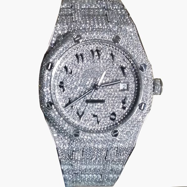 luxury mens watches 4130 movement 3255 montre de luxe mosang stone iced cz watch diamond watchs 904l automatic mechanical wristwatch for men, Slivery;brown
luxury mens watches 4130 movement 3255 montre de luxe mosang stone iced cz watch diamond watchs 904l automatic mechanical wristwatch for men, Slivery;brown