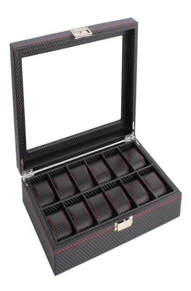 outad 12 slots carbon fiber watch box jewelry watch display storage holder rectangle black leather case1230175, Black;blue
outad 12 slots carbon fiber watch box jewelry watch display storage holder rectangle black leather case1230175, Black;blue