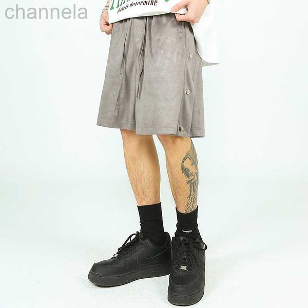 men's shorts mens harajuku high street gray wide leg casual five point pants oversized retro side button elastic waist fleece summer, White;black
men's shorts mens harajuku high street gray wide leg casual five point pants oversized retro side button elastic waist fleece summer, White;black