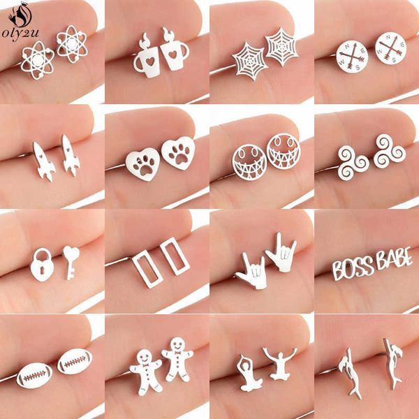 stud multiple golden stainless steel stud earrings for women kids minimalist lighter spider web rocket earings wholesale pendientes p230411, Golden;silver
stud multiple golden stainless steel stud earrings for women kids minimalist lighter spider web rocket earings wholesale pendientes p230411, Golden;silver
